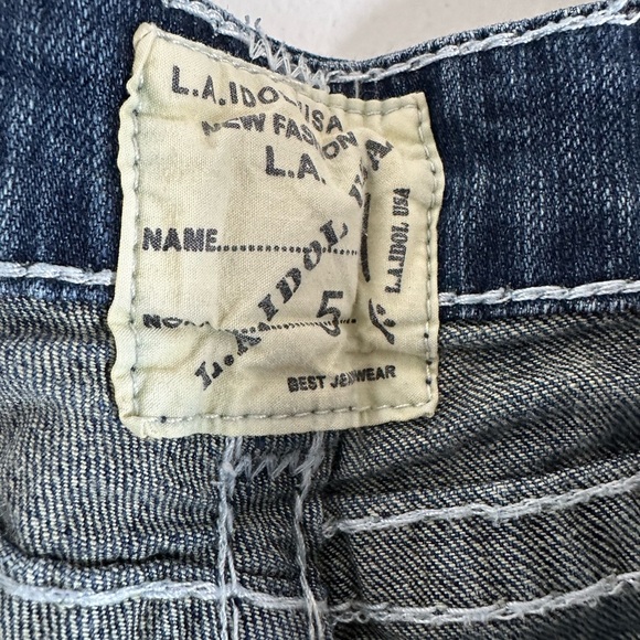 Ladies Rhinestone Embroidered Bootcut Denim Jeans LA Idol USA Jeans. Size 5 - Picture 11 of 12
